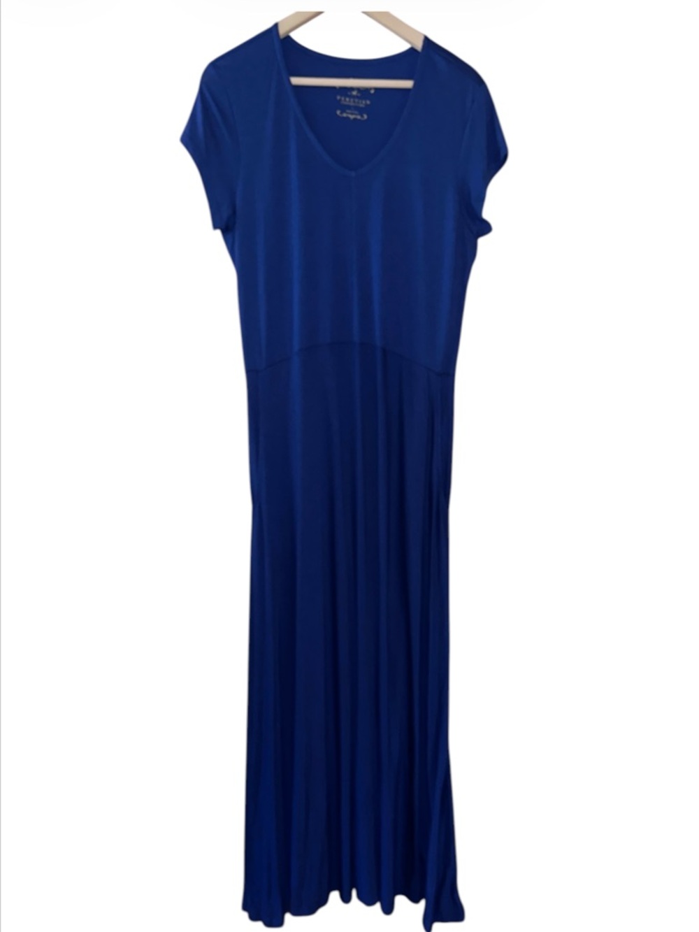 Peruvian Connection Royal Blue V-Neck Maxi Dress